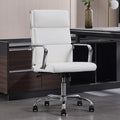 Office Chair, Ergonomic Adjustable Desk Chair, Mid Back Executive Comfortable Leather Lumbar Support Home Computer Chair with Padded Seat Swivel Wheels