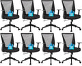 CLATINA Home Office Chair Ergonomic Desk Chair Mesh Computer Chairs with Armrests Executive Rolling Wheels Swivel Heavy Duty Chairs Office, Home, Black 8 Pack