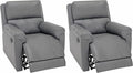 MINCETA Recliner Chairs,Modern 5" Wall Hugger Nursery Recliner with Overstuffed Arm and Back for Living Room,Set of 2,PU Leather in Gray