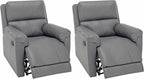 MINCETA Recliner Chairs,Modern 5" Wall Hugger Nursery Recliner with Overstuffed Arm and Back for Living Room,Set of 2,PU Leather in Gray