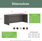 HON MOD Executive Desk 72-Inch Large Computer Desk Shell, Thick Wooden Laminate, Modern Table with Cord Management, 72" W x 30" D x 29" H, Slate Teak