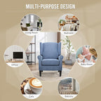 Accent Chair, Modern Living Room Chairs with Wingback, Comfy Upholstered High Back Single Sofa for Bedroom, Mid-Century Reading Armchair Sillas para Sala