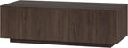 Henn&Hart 48" Rectangular Low-Profile Wood Coffee Table for Living Room, Family Room, or Office, Alder Brown