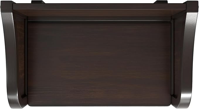 SIMPLIHOME Connaught Entryway Storage Bench - 30 inch Wide Solid Wood Small Storage Seat in Chestnut Brown, Traditional Bench for Entryway or Living Room with Lift-Up Lid and Decorative Trim