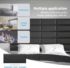Art3d Peel and Stick Headboard for Twin in Black, Pack of 4 Panels Sized 9.84" x 23.62", 3D Wall Panel, Upholstered Wall Panel