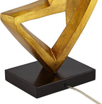 Possini Euro Design Zeus Mid Century Modern Glam Luxury Table Lamp 28.5" Tall Sculptural Gold Leaf Metal Black Fabric Tapered Drum Shade Decor for Living Room Bedroom House Bedside Nightstand Home