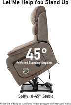 Large Power Lift Chairs Recliners for Elderly with Heated and Massage, Upgraded Dual Motor Lay Flat Recliners, 25in Extra Wide Seat, Folding Tablet, Side Pocket