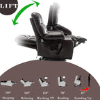 Large Power Lift Recliner Chair with Massage and Heat for Elderly,Overstuffed Wide Recliners,Breathable Leather with 2 Cup Holders,Dual OKIN Motor,Recline up to 180 Degrees