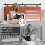 UEV King Headboard Only, Wall Mounted Hanging Upholstered Bed Head Board, Modern Vertical Channel Design of Fine Linen, Elegant Orange Fluted Headboard for Bedroom (Orange, King Size)