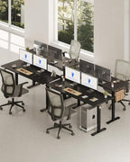 FLEXISPOT 63 x 32 Inch Large Standing Desk, Stand Up Desk with Splice Board, Rising Desks for Home Office, Office Desk with Cup Holder and Headphone Hook (Black Frame + Black Top, 2 Packages)