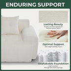 101.65” Modular Sectional Couch for Living Room, 3-Seater Cloud Sofa with Deep Seat, Woven Texture Upholstery Boneless Couch, No Assembly, Beige