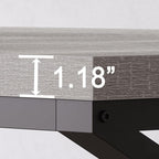 HSH 78 Inch Long Home Office Desk, Extra Large Grey Computer Desk for 2 Person, Industrial Wooden and Metal Executive Work Writing Study Gaming Desk Table, Modern Bedroom PC Laptop Desk Double Desk