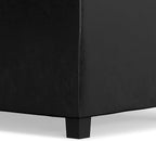 SIMPLIHOME Avalon 42 inch Wide Contemporary Rectangle Storage Ottoman in Distressed Black Vegan Faux Leather, Assembled, For the Living Room, Entryway and Family Room