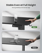 Marsail Standing Desk, Adjustable Height, Stand up Home Office Desk, 48x24 Inch Electric Standing Computer Desk, with 4 Memory Presets, Headphone Hook, Cable Organizer, Black
