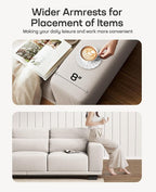 Marsail Modern 89 Inch Linen Fabric Sofa, 3-Seater Couch with Wide Armrests, Deep Cushions & Removable Washable Covers, Comfortable Living Room Furniture, Beige