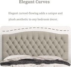 Queen Headboard Only, Upholstered Headboard for Adjustable Bed Linen Tufted Queen/Full Size Wall Mounted Head Board with Solid Wood Legs Head Board, Linen