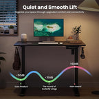Casaphoria 40 x 24 inches Electric Standing Desk, Sit to Stand Desk with Memory Height Adjustment, Home Office Computer Desk for Writing and Games, Black