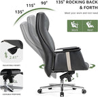 EUREKA ERGONOMIC Royal II Executive Office Chair High Back, Big and Tall with Extra Wide Seat, Silicone Leather Desk Chair Computer Chair, Modern Office Chair Home Office Desk Chairs-Gray