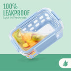 Ello Duraglass 3.4 Cup Meal Prep Sets 10Pc, 5 Pack Set- Glass Food Storage Container with Silicone Sleeve and Airtight BPA-Free Plastic Lids, Dishwasher, Microwave, and Freezer Safe, Olive Tree