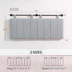 UEV Queen Headboard Only, Wall Mounted Hanging Upholstered Bed Head Board, Modern Vertical Channel Design of Fine Linen, Elegant Grey Fluted Headboard for Bedroom (Grey, Queen Size)