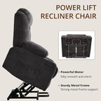 Dual Motor Power Lift Recliner for Elderly, Large Electric Lift Recliner with Massage and Heat, Cup Holders, Side Pocket, Fabric(Dark Grey)