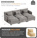 ELUCHANG 116" Luxury Modular Sectional Sofa, Comfy Deep Seat Cloud Couch, Sleeper Sofa Bed, 6 Seat Modern Couch with Removable Cover for Living Room, Apartment, DIY Combination, Chenille Light Grey