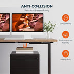L-Shaped Standing Desk, 63 x 47 Inches Height Adjustable Desk, Sit and Stand up for Work Office Home, Ergonomic Rising Computer Table for Home Office with Splice Board, Rustic Brown