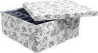Martha Stewart Essential Collapsible Stackable Decorative Home Storage Organization With Lidded Tops, Lidded Storage Organizer, Bedford Floral