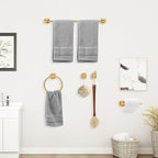 5 Pieces Brushed Gold Bathroom Hardware Accessories Set,Stainless Steel 23.6" Hand Towel Bar Set Gold, Toilet Paper Holder, Towel Holder Set,Towel Rack Set for Bathroom