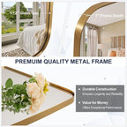 ANDY STAR Gold Oblong Mirror, 36x48 Inch Gold Oval Mirror for Bathroom with Stainless Steel Metal Frame, Wall Mouned for Bathroom, Living Room, Entryway