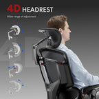 FLEXISPOT ErgoX-PRO Ergonomic Office Chair with Footrest Black – AeroWeave 5.0 Mesh Seat, 5D Lumbar, 7D Armrests, 4D Headrest, 551LBS Capacity – Office, Gaming, Home