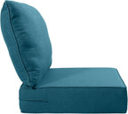 Luxury 24x24x6 Inch Outdoor Cushions for 5 Peice Patio Furniture Set - Set of 5 Water-Resistant Pillow for Dining Rocking Swivel Chairs Loveseat Couch Sectional Sofa - Peacock Blue