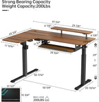 EUREKA ERGONOMIC Standing Desk Electric Adjustable Height (61"x43") Computer Desk with Keyboard Tray, Sit Stand Desk L Shaped Desk for Work/Home Office,Dual Motor,Memory Presets,2 USB/RGB,Walnut/Left