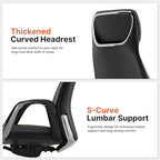 EUREKA ERGONOMIC Serene Executive Office Chair Genuine Leather Office Chair, Modern Executive Chair 135° Back Support Comfy Desk Chair with Arms & Aluminum Base for Home-Black