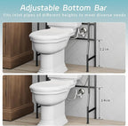 Over The Toilet Storage, 3-Tier Metal Over Toilet Bathroom Organizer Shelf with Adjustable Shelf with Toilet Paper Holder & Hooks Black