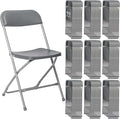 90 Pack Plastic Grey Folding Chairs,Portable Party Chairs Stackable Commercial Seats with Steel Frame for Office Home Outdoor Indoor Wedding Party Patio Dinning Events,350lbs Capacity