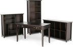 SIMPLIHOME Amherst Desk - 54-Inch Wide Solid Wood Writing Desk in Hickory Brown, Transitional Home Office Computer Table for Workspace or Study with 2 Drawers and Flip-Down Keyboard Tray