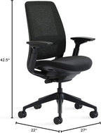 Steelcase Series 2 Office Chair - Ergonomic Work Chair with Wheels for Hard Flooring - with Back Support, Weight-Activated Adjustment & Arm Support - Adjustable Rolling Chairs for Desk - Licorice