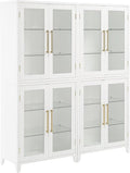 Crosley Furniture Roarke 2-Piece Glass Door Kitchen Pantry Storage Cabinet Set, Living Room, Entryway, White