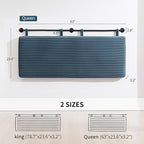 UEV Queen Headboard Only, Wall Mounted Hanging Upholstered Bed Head Board, Modern Vertical Channel Design of Fine Flannel, Elegant Blue Fluted Headboard for Bedroom (Lake Blue, Queen Size)