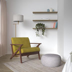 Zola Mid Century Modern Accent Chair Arm Chair, Living Room Furniture, Gold Velvet/Walnut