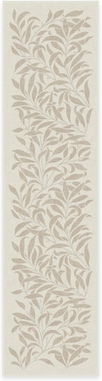 RUGGABLE x Morris & Co Machine Washable Runner Rug – Pure Willow Boughs Natural 2.5x10, Stain-Resistant, Non-Slip – Washable Rug for Hallway, Entryway, Living Room & Kitchen–with Standard Pad