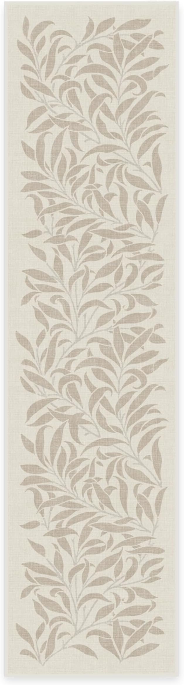 RUGGABLE x Morris & Co Machine Washable Runner Rug – Pure Willow Boughs Natural 2.5x10, Stain-Resistant, Non-Slip – Washable Rug for Hallway, Entryway, Living Room & Kitchen–with Standard Pad