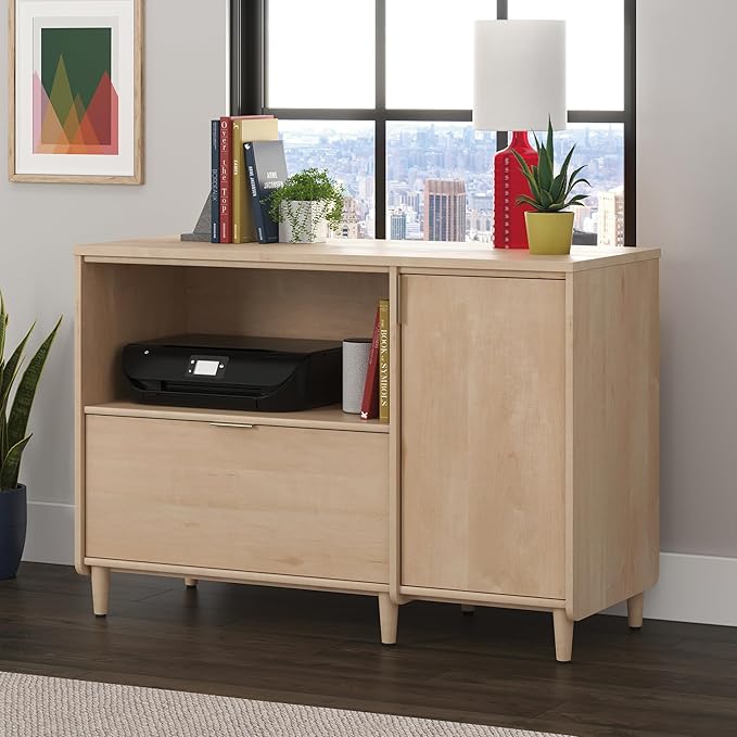 Sauder Clifford Place Commercial Office Credenza, for TVs up to 46", in a Natural Maple Finish