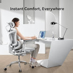 SIHOO Doro C300 Pro Ergonomic Office Chair with Ultra-Soft 6D Armrests, Dynamic Lumbar Support, Seat Depth Adjustment, Adjustable Backrest, Big and Tall Desk Chair for Home Office (Grey)