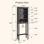 RedLemon Farmhouse Over The Toilet Storage Cabinet Set of 2, 68" Tall with Sliding Barn Doors & Adjustable Shelves, Rustic Above Toilet Storage Cabinet, Dark Rustic Oak