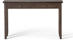 SIMPLIHOME Artisan Console Table - 46 Inch Wide Solid Wood Sofa Table in Natural Aged Brown, Transitional Storage Table for Entryway or Living Room with 2 Drawers and Clean Angle-Edged Top