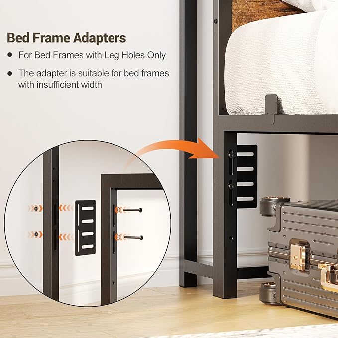 Unikito Headboard for Twin Size Bed with Storage Shelf, Head Board with 3 Outlets and 2 USB Ports, Headboards with RGB LED Light, Height Adjustable, Sturdy and Stable, Easy Assembly, Rustic Brown