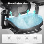 Ergonomic Office Chair with 9D Arms,Adjustable Seat Depth,3D Lumbar Support,135° Recline,3D Headrest & Footrest,Mesh Computer Desk Chair - Ultimate Comfort for Home & Executive Office Black