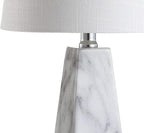 JONATHAN Y JYL1037A Owen 20.5" Resin LED Table Lamp, Contemporary, Office, Living Room, Family Room, Dining Room, Bedroom, Hallway, White Marble Finish
